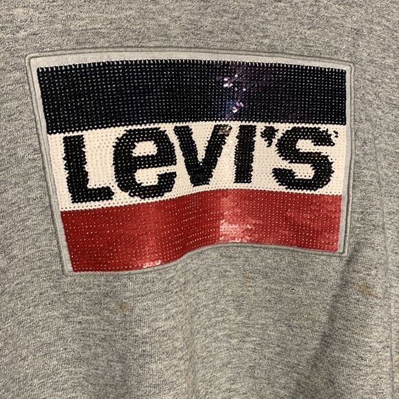 Levis sequined hem cropped sweatshirt. Medium - Picture 4 of 7